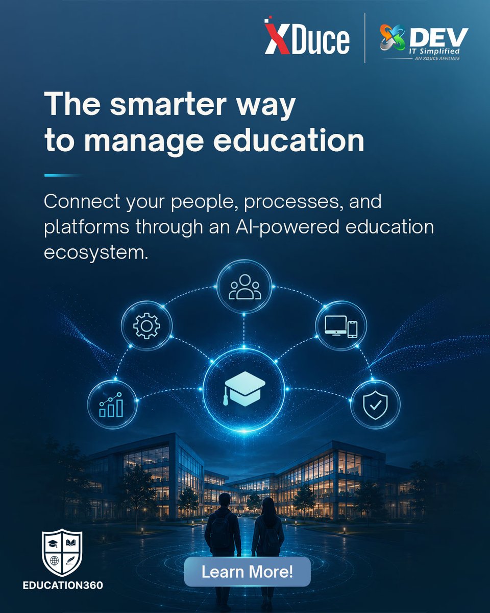 XDuceCorp's tweet photo. Your campus deserves technology that works together.

Education360 helps institutions create a more connected experience across their operations.

👉 Learn more: https://t.co/RGFnfX3gLV

#Education360 #XDuce #HigherEducation #EdTech https://t.co/zaXoxxMBBY