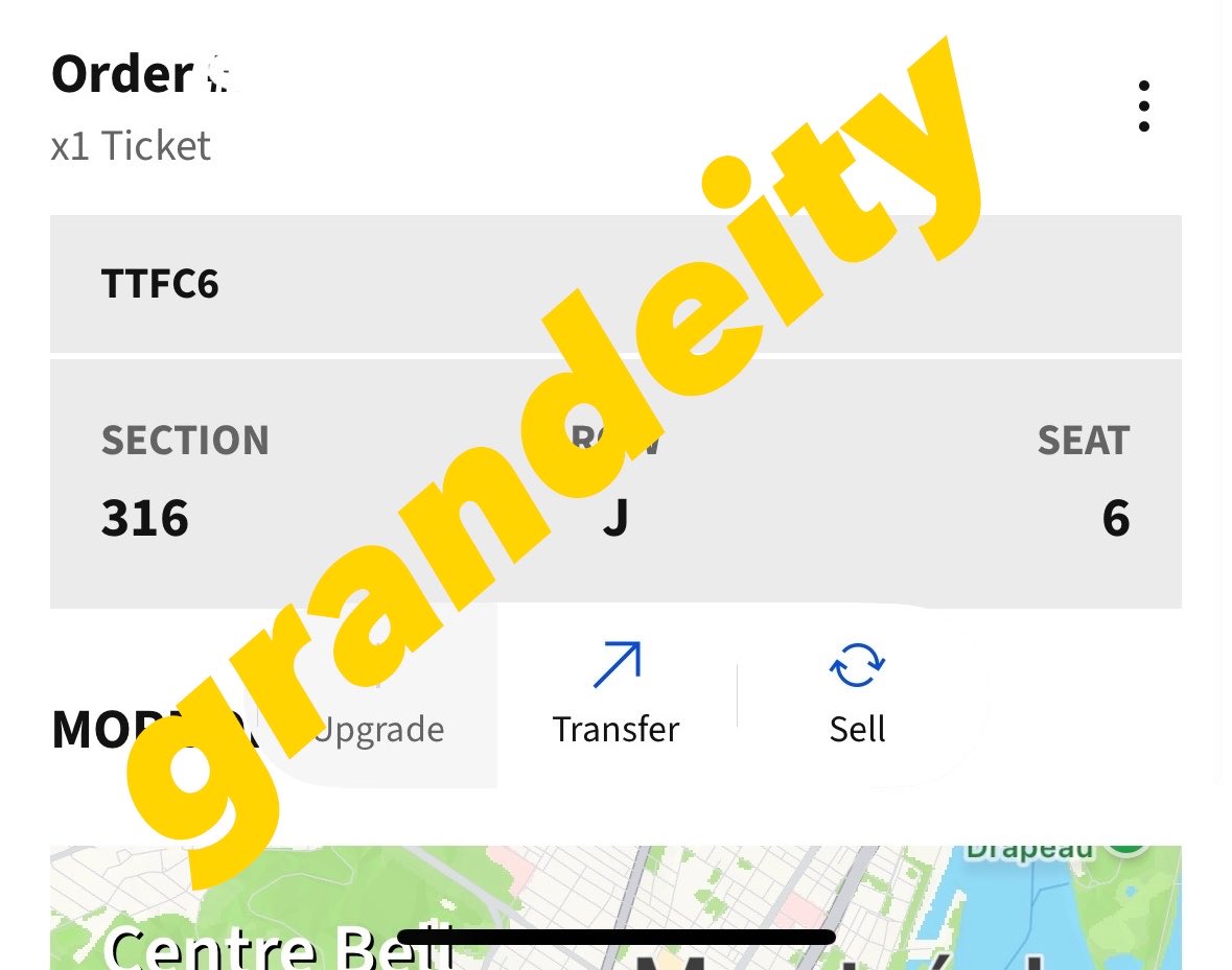 grandeity's tweet photo. hi !!! selling 1x ticket MONTREAL N2 july 30th TONIGHT: sec 316 row J seat 6 (obstructed) for $100 CAD! ($103.20 paypal g&amp;s or $100 e-transfer) can ft or meet up!

🏷️ ariana grande eternal sunshine tour est iso #estmontreal https://t.co/a5fD2RKpx2