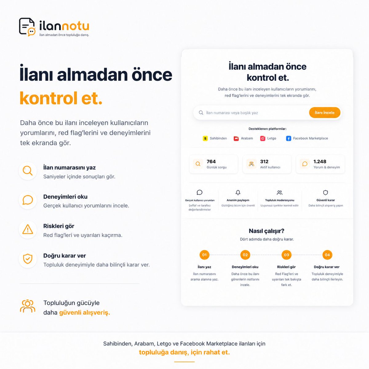 FatihCamcioglu's tweet photo. Bence ikinci el ilanlarında en büyük eksik şu:

Yorumlar.

Aynı ilanı daha önce gören insanların deneyimlerini neden göremiyoruz?

Bu fikri bir ürüne dönüştürdüm.

İlanNotu

İlan numarasını yaz → deneyimleri oku → kararını daha bilinçli ver.

https://t.co/MXyxftbToK https://t.co/FlQ9GwS9WU