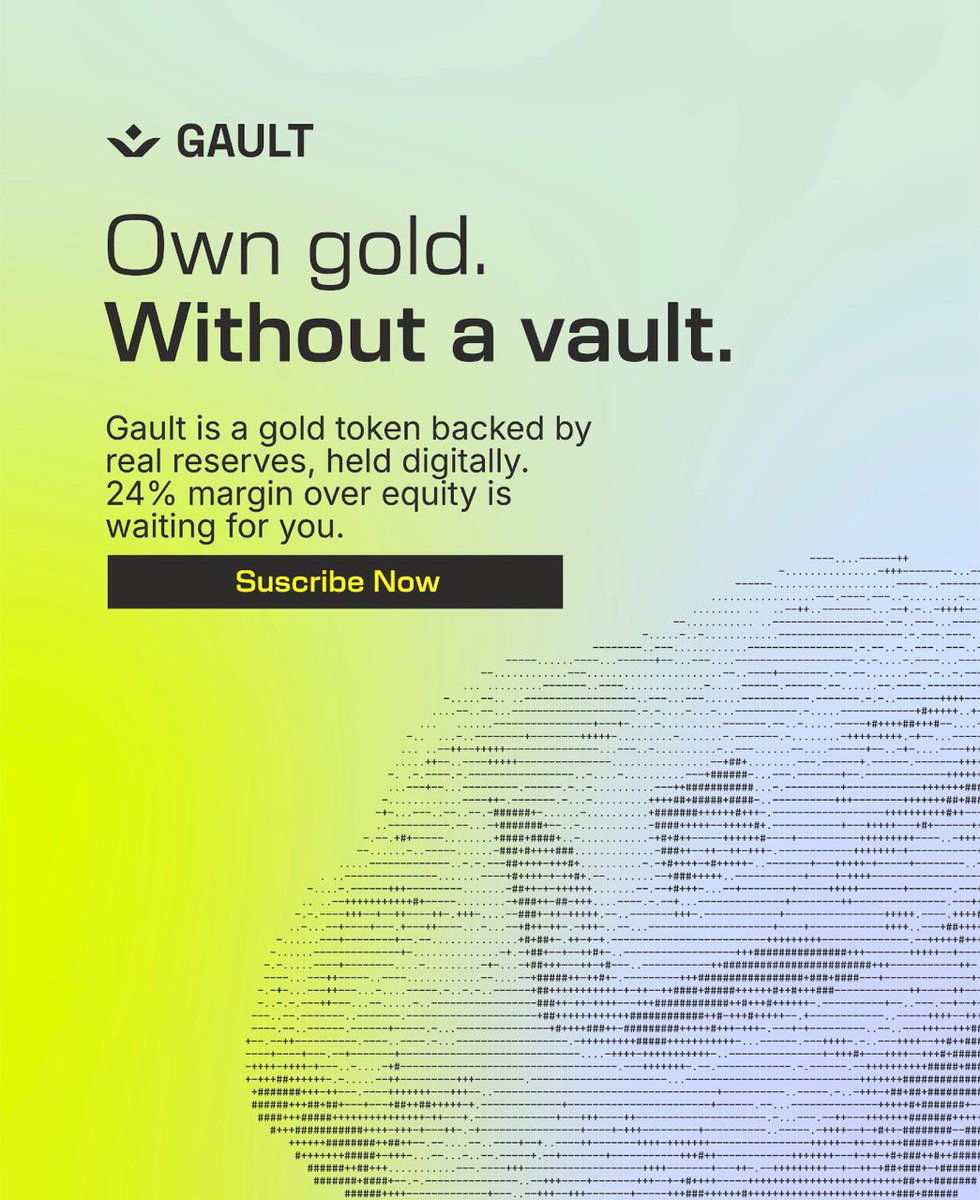 gaultmine's tweet photo. Own gold. Without a vault. 🌿⚡

GAULT is a gold token backed by real reserves, held digitally.

No vaults. No middlemen. Just real value, accessible to you.

🔗 Subscribe now — Link in bio

#GAULT #DigitalGold #GoldToken #RealReserves https://t.co/cj3YXE6B9J