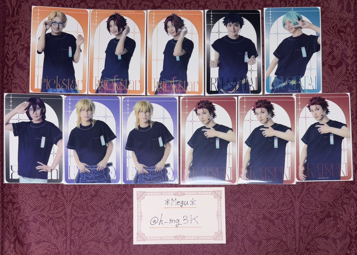 h_mg3K's tweet photo. 【交換】あんステ 10th Anniversary LIVE
10周年 ランダムクリアカード

譲⇒真.真緒.鉄虎.奏汰.茨.薫.紅郎

求⇒ 零2 >> 渉5

郵送>>>7,8現地手渡し
検索よりお気軽にお声掛けください🙇🏻‍♀️՞ https://t.co/NEGWZPJeMi