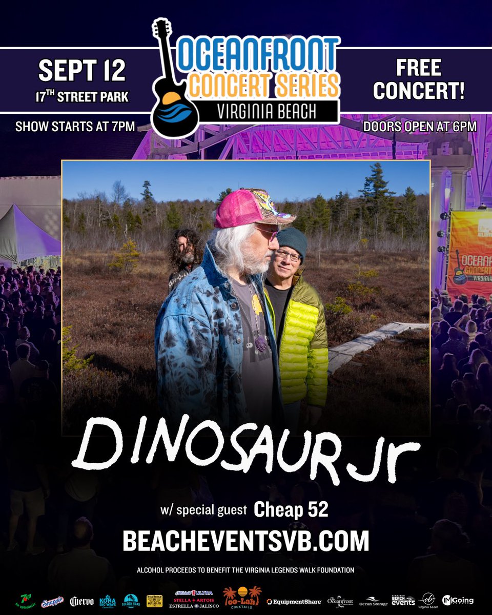 dinosaurjr's tweet photo. We're super excited to be playing in Virginia Beach this September 👏  See ya there! @beacheventsvb 

📸 Ron Valle https://t.co/2olg4Om2Ll
