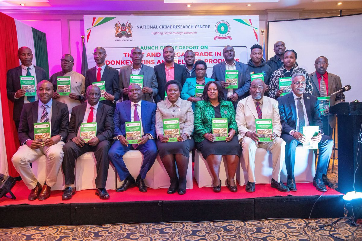 GKTongoyo's tweet photo. Today, at the Norfolk Hotel during the launch of the National Crime Research Centre (NCRC) report on the theft and illegal trade in donkey skins and related products in Kenya.

I commend the NCRC for undertaking this important research. Evidence-based research plays a critical role in informing policy, strengthening enforcement and developing sustainable solutions to combat this growing menace.

The event was graced by  Hon. James Nyikal, Chairperson of the National Assembly Committee on Health, Beverly Opwora, Principal Administrative Secretary for National Administration, Dr. Raphael Kinoti, Regional Director of Brooke East Africa, representatives from the Office of the Director of Public Prosecutions (ODPP),Jessie Lesiit  and the CEO of the National Crime Research Centre.

Together, we reaffirmed our shared commitment to protecting livelihoods, upholding the rule of law and addressing the illegal trade in donkey skins through collaboration, research and effective policy interventions.
