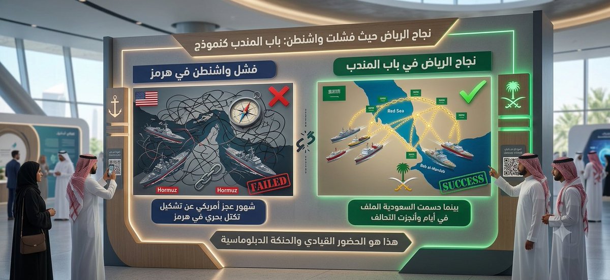 M_Strik_force's tweet photo. نجحت الرياض حيث فشلت واشنطن

شهور عجز أمريكي عن تشكيل تكتل بحري في هرمز.

بينما حسمت السعودية الملف 
في أيام وأنجزت التحالف.

هذا هو الحضور القيادي والحنكة الدبلوماسية. https://t.co/N0LcemJSX8