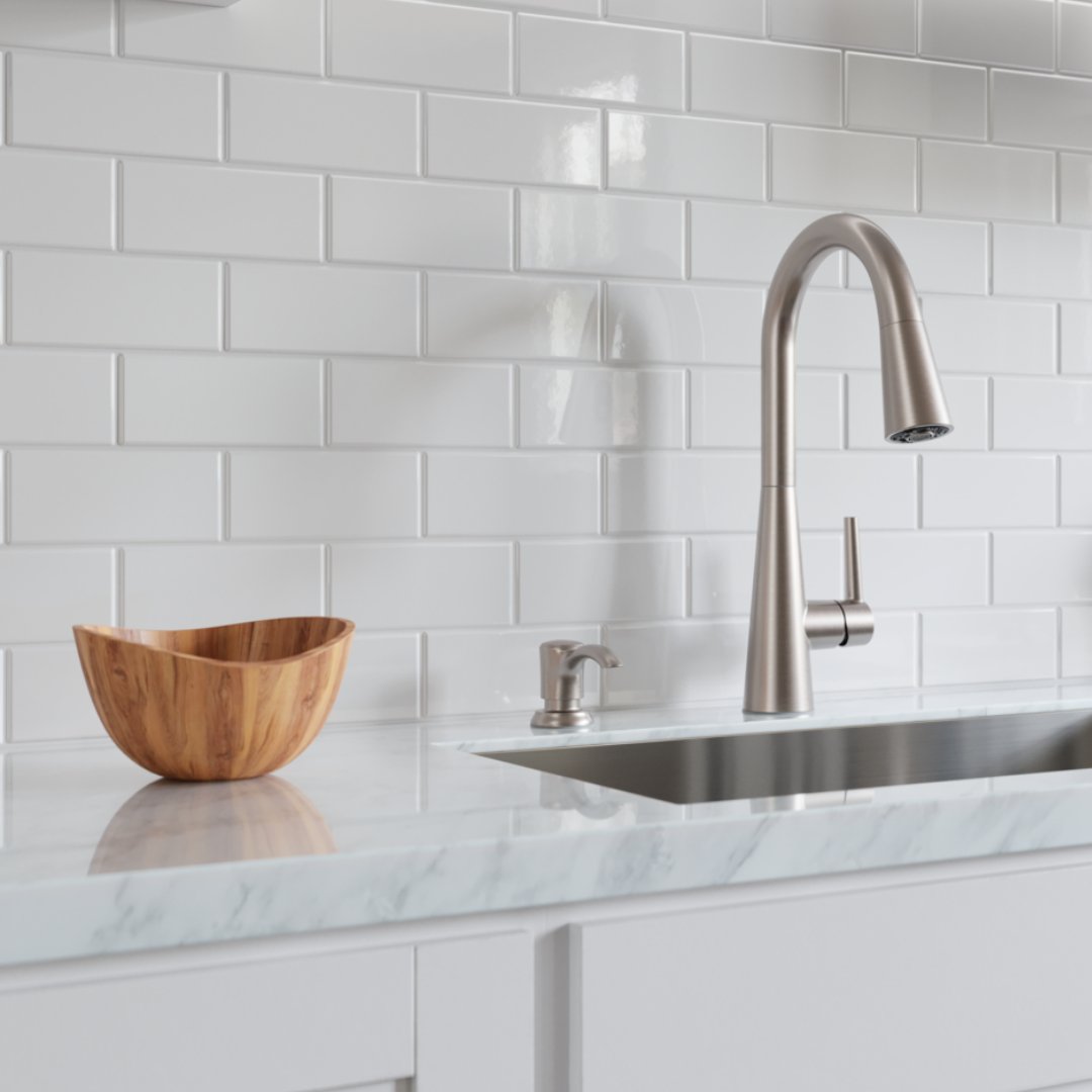 PfisterFaucets's tweet photo. The Barulli pull-down kitchen faucet brings a clean, modern feel to the kitchen. Its streamlined form and easy functionality make everyday moments feel just a little more considered.

#kitchenupgrade #kitcheninspiration #kitchenfaucets https://t.co/WowUlviMei