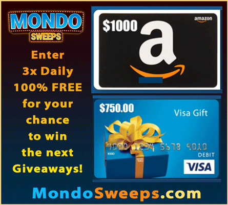 MondoSweeps's tweet photo. 🎁$1,000 #Amazon!
💳$750 Visa!
🏆You could be the next gift card #winner!

✔️Enter to #win MondoSweeps: https://t.co/2Ct0bBK0PL
🆓100% FREE! https://t.co/f6pzePJXmg