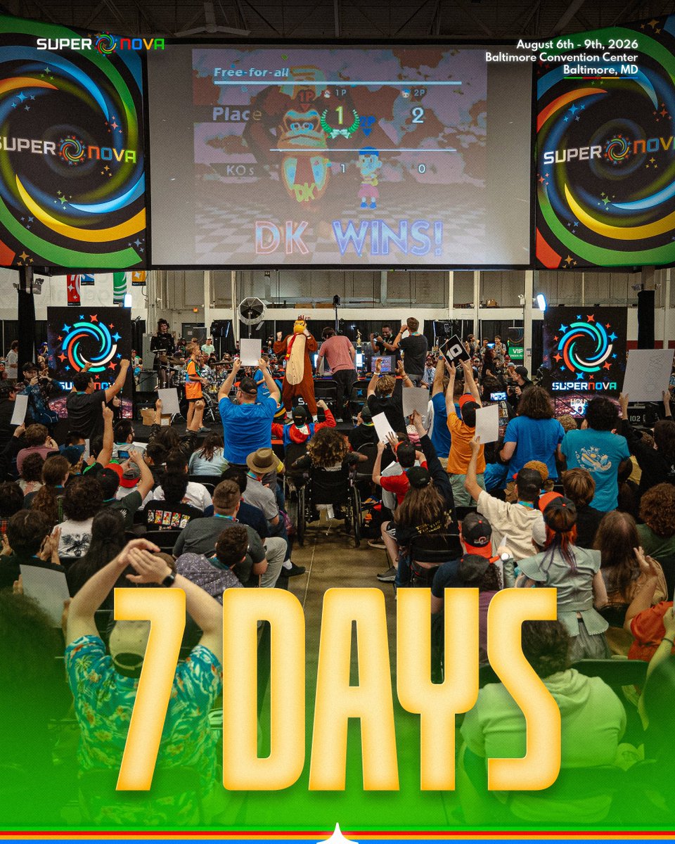 SuperSmashCon's tweet photo. We are one week away from Supernova 2026. https://t.co/YGXszIXEBK