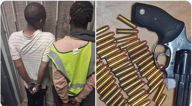 cbdoilRSA's tweet photo. #sapsGP [BENONI FLYING SQUAD ARREST FOUR SUSPECTS AND RECOVERS A FIREARM]  From Monday 27 July to Thursday 29 July 2026, Benoni Flying Squad members arrested four (04) suspects, recovered drugs, a firearm and ammunition.  On Monday afternoon, members arrested two (02) suspects aged 21 and 25 years at Barcelona Extension 34 and Emaphupheni Extension 10 for drug related offences. Crystal methamphetamine and nyaope (heroine) were recovered in these separate incidents.  At around 02:40 Thursday morning, members received information from a detective at Tembisa SAPS about a firearm at a residence in Ndaba Street, Emangweni Section, Tembisa. Upon arrival at the said residence, two (02) male suspects aged 41 and 21 years were found in a back room and immediately arrested when members recovered an unlicensed Taurus revolver and forty-six (46) live rounds of ammunition. An empty cartridge found in the room was also booked in for forensic analysis.  The suspects will be appearing in the local Magistrate’s Courts facing charges of possession of drugs and possession of unlicensed firearm and ammunition. #GunsOffTheStreets #DrugsOffTheStreets NP