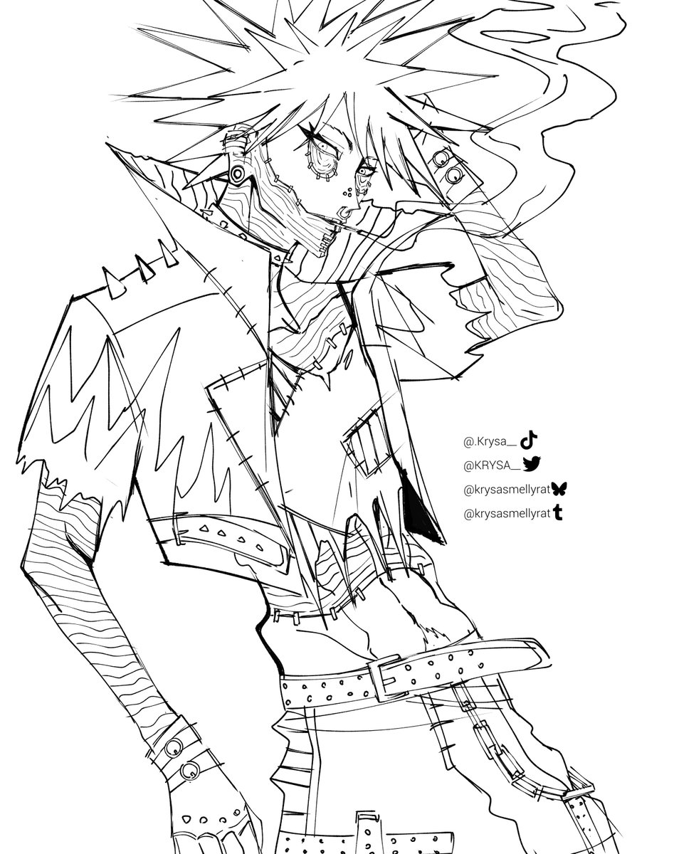 KRYSA__'s tweet photo. Stole this idea from a friend who said he wanted to draw Dabi with the liberty spikes  #heroaca_a #mha #touyatodoroki https://t.co/AqxwXSpQfx