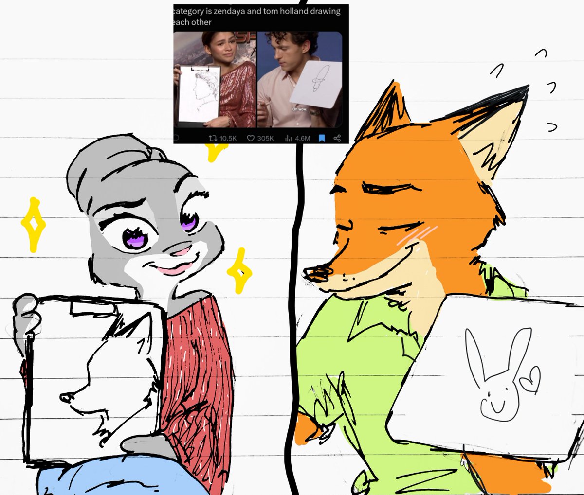 SunnyPomPom06's tweet photo. Made this quickly before work 😭

#zootopia #wildehopps https://t.co/72oIgKp6kL