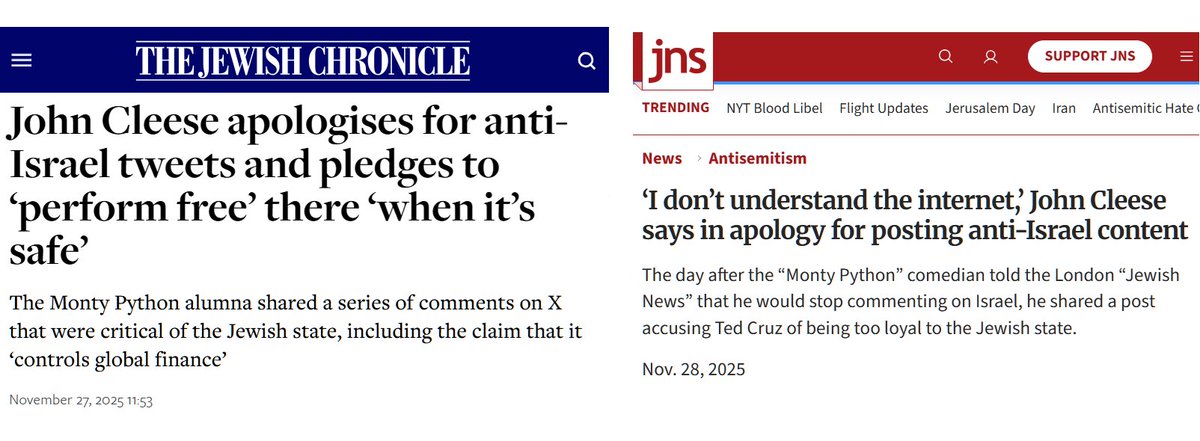zei_squirrel's tweet photo. John Cleese is going viral again with his posts about Muslims, so here's a reminder that they are written for him by his Mossad handler who took over his account after he begged them for forgiveness for posting criticisms of Israel https://t.co/bUnJrJrlUG