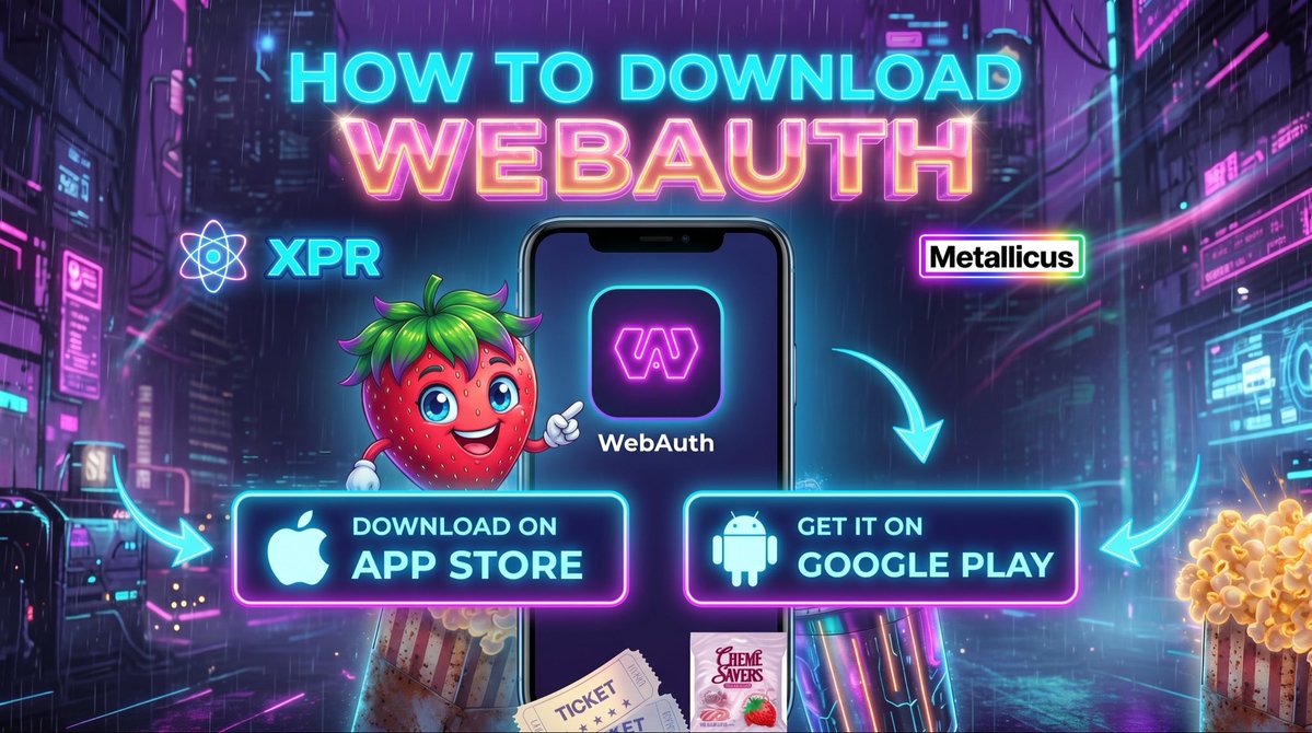 TheXmen2025's tweet photo. 🍓📱⚛️  Here’s how to download the WebAuth app!

The WebAuth Wallet by Metallicus is the official self-custody wallet for the XPR Network (and other chains like Ethereum, Metal Blockchain, Metal L2, and XRP Ledger). With it, you can stake XPR, earn block rewards, vote for block producers, send fee-free transactions (@username instead of long addresses), swap, and use the entire ecosystem — all with biometric security and keys that stay only on your device.
Here’s how:

#1Open the App Store (iOS) or the Google Play Store (Android).

#2Search for “WebAuth” (by Metallicus Inc.).

#3Tap Download / Install.

#4Launch the app, choose a cool @username, and securely save your 12-word recovery phrase.

Done — welcome to the fee-free, fast XPR ecosystem!

#webauth #wallet #crypto #web3 #metallicus #xprnetwork #nft #nfts