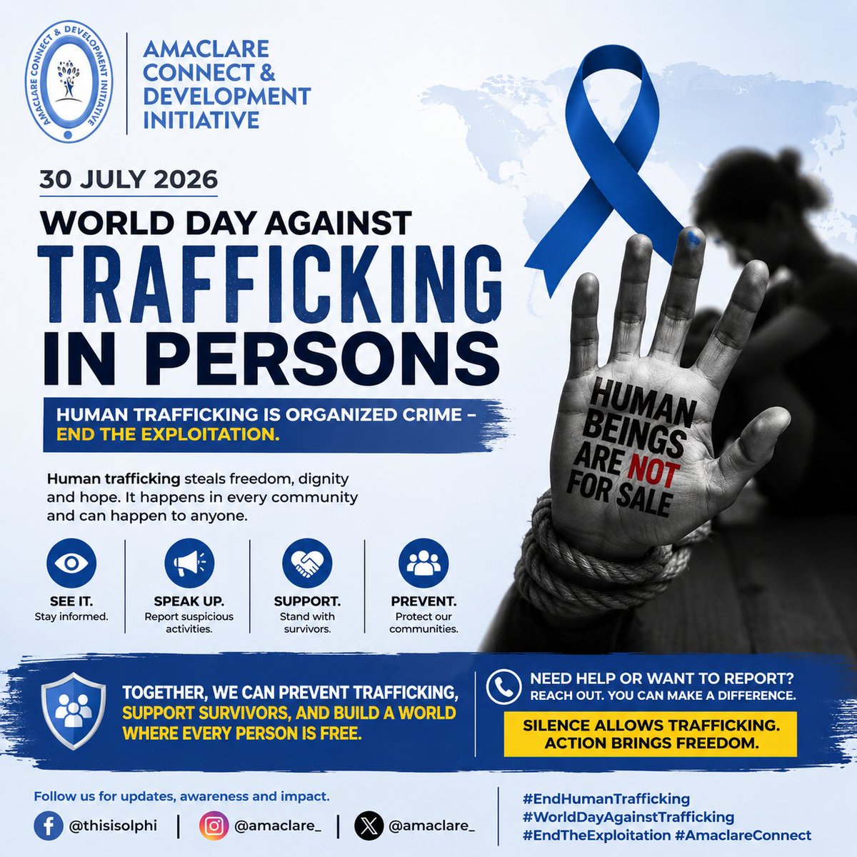 amaclare_'s tweet photo. @SGBVInfoHub @cscsdsouthsouth @tukwa2 @danqwillsgh @SayItForwardNow @GoogleExpertUK exploitation. When you hear something, say something.
#EndHumanTrafficking #WorldDayAgainstTrafficking #ProtectTheVulnerable #HumanRights #AmaclareConnect #EndExploitation https://t.co/fZqtwWMdE1