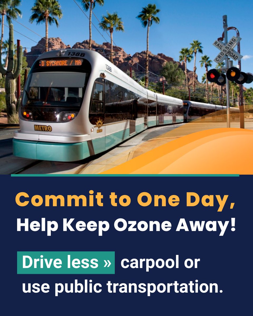 MaricopaAir's tweet photo. #DYK chemicals from vehicle emissions react with sunlight to produce ground-level ozone? By reducing the number of vehicles on the road, you can help reduce air pollution and help us all breathe easier! #CommitToOneDay and share the ride! Learn more at https://t.co/m4ZJRuOTHe. https://t.co/BWCxjJOVyj