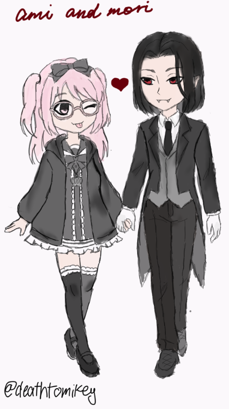 deathtomikey's tweet photo. @forgottensinns ami x mori <3 it did take me some time haha! I hope you like it :> https://t.co/ZIOKR85nAz