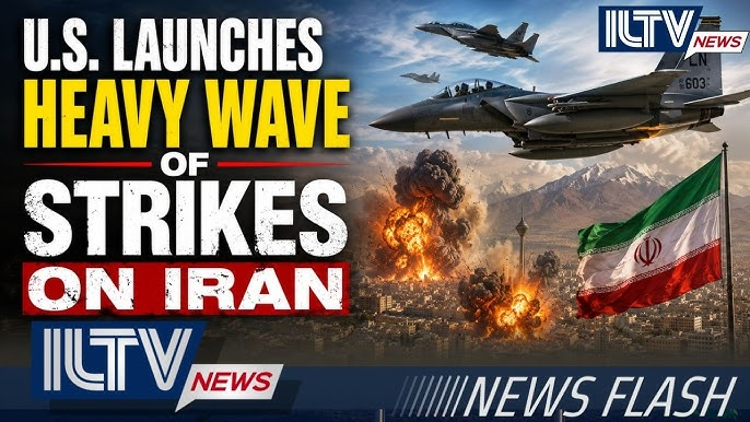 A heavy wave of new u.s. airstrikes in iran today