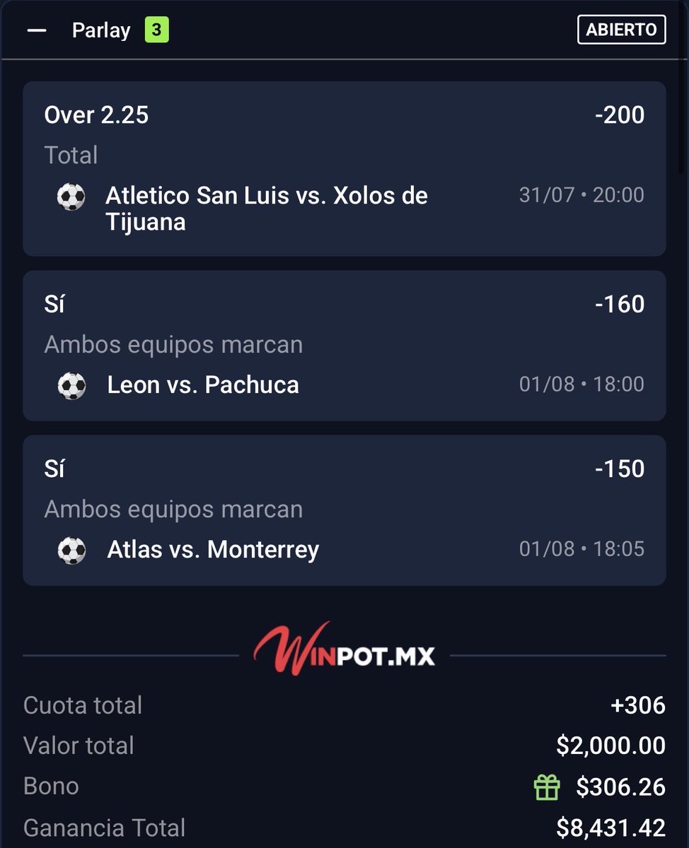 PatronazoPicks's tweet photo. 💎💎: TRILAY PEGADOR DE LIGA MX SI O SI  +310 🔥🔥🔥

ME ENCANTA ESTA JUGADA LA VERDAD, ¿USTEDES QUE PERO LE PONEN?. 

ME PARECE CLARISIMA LOCO 🤯🤯🤯

¿QUE LE MUEVEN? https://t.co/iL5COmk9SY