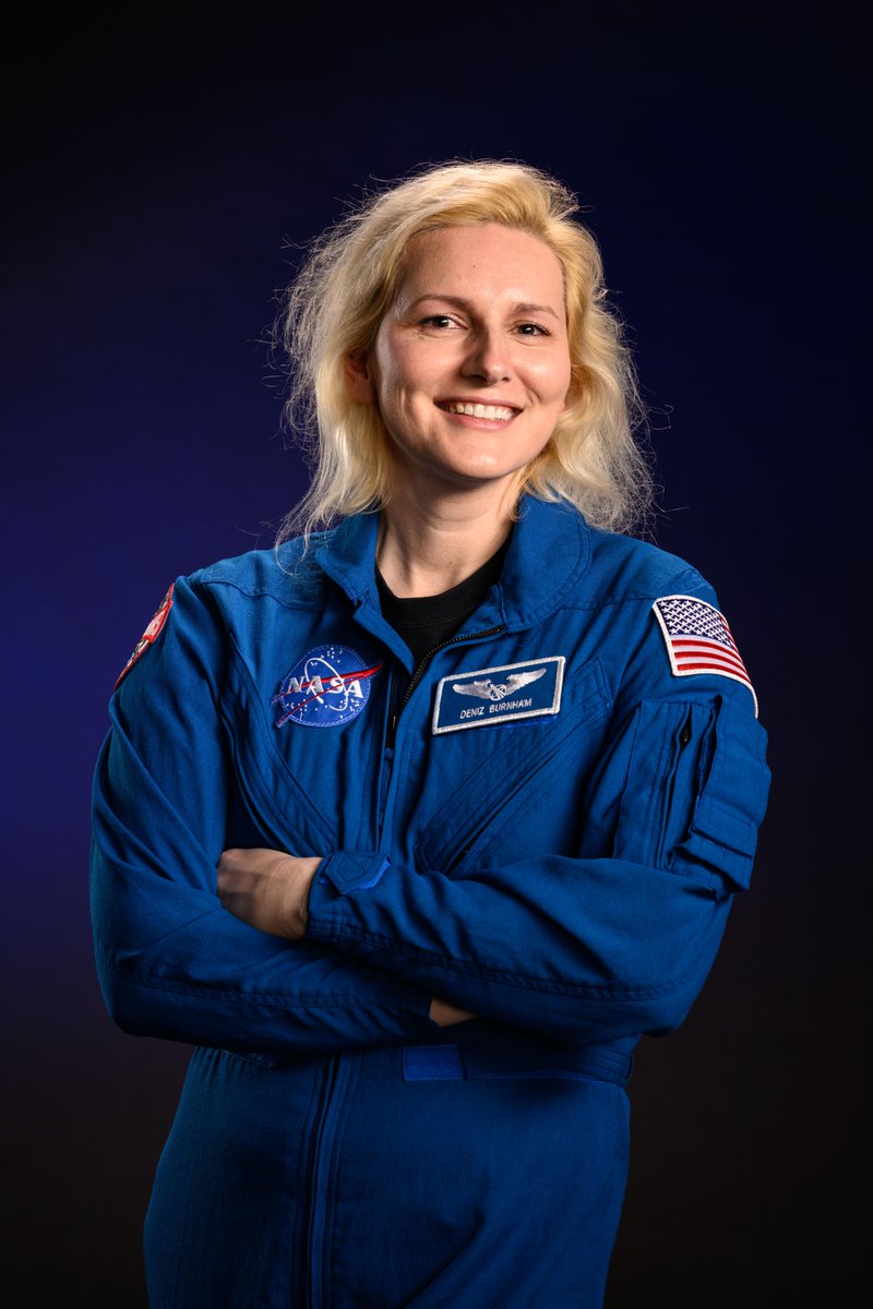 NASA's tweet photo. Astronaut Deniz Burnham is heading to space for the first time!

@astro_deniz, a former NASA intern, will lift off to the @Space_Station next spring aboard the Roscosmos Soyuz MS-30 spacecraft: https://t.co/bFhlDDiqzK https://t.co/0jKitQFAjc