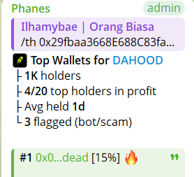ilhamybae's tweet photo. @daHoodfun I think it's pretty impressive—the burn rate has reached 15%. People don't yet realize just how honest the DaHood Token developers are; this DEX boost is needed for advertising so that everyone finds out. @daHoodfun please https://t.co/LOfOJryWdC