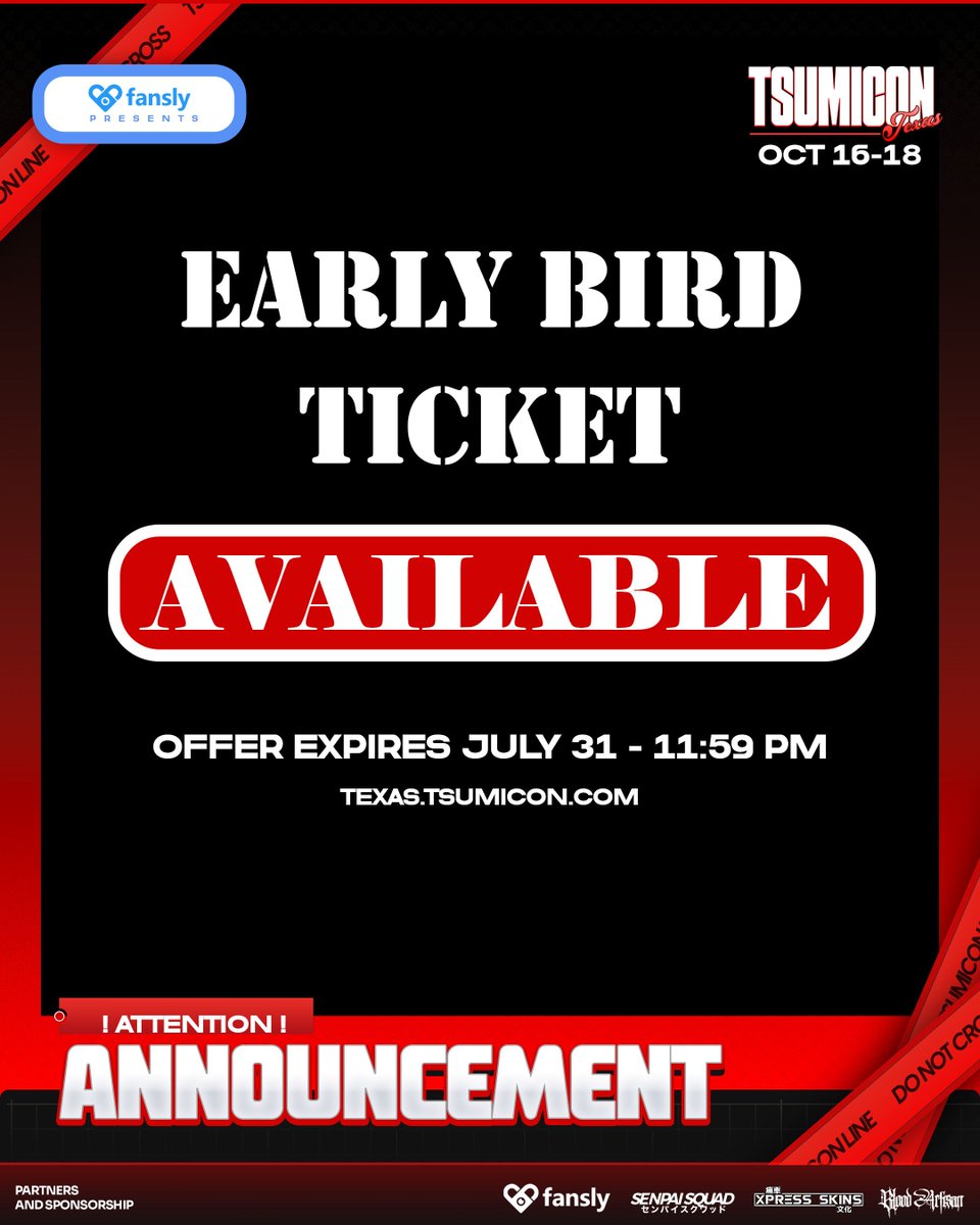 TsumiCon's tweet photo. โฐ Only 2 Days Left!
This is your final chance to lock in our BEST deal yet before prices go up.
๐ฅ Prices increase on August 1st!
Don't wait until it's too lateโsecure your badge now and save. See you at TsumiCon! ๐
#TsumiCon #AnimeConvention #AdultAnimeConvention https://t.co/I6mbsBf2uI