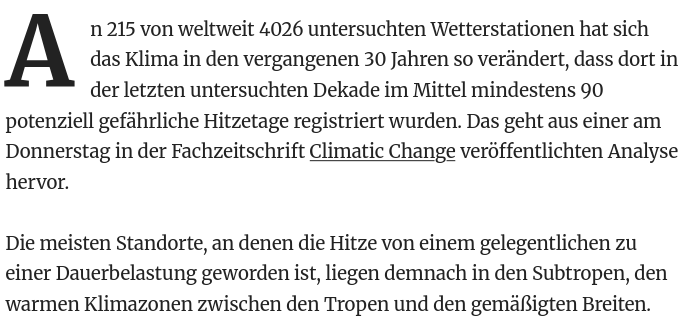 UweJochum's tweet photo. Wenn an 5 % der weltweiten Meßstationen erhöhte Werte für Wärme/Hitze gemessen werden, ist das schon mal eine Schlagzeile wert, auch wenn niemand weiß, warum 32,2 Grad Celsius ein maßgeblicher Schwellenwert sein soll. Gaga in der Berliner Zeitung von heute: https://t.co/jhTGk8lj6K