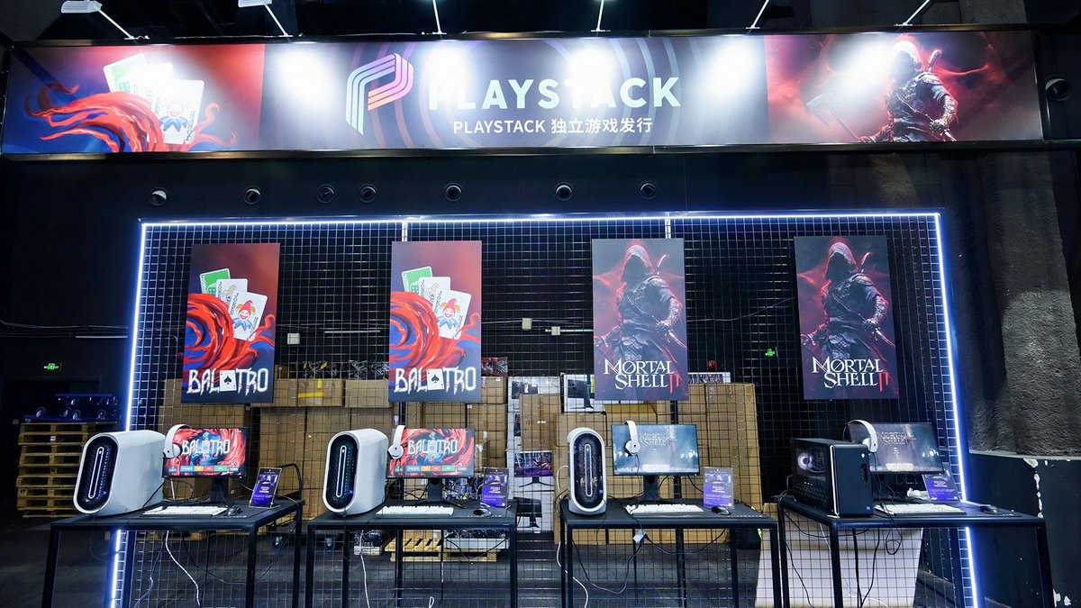 PlaystackGames's tweet photo. That's a wrap on @COREBLAZER  Game Fest 2026! 🎉

We  were thrilled to join the event as an official partner, bringing a  selection of our indie titles to the show floor, including UNBEATABLE, Balatro, Abiotic Factor, and the Mortal Shell II Open Beta.

Thank you to everyone who stopped by the our booth, attended the speeches, or joined the Playstack Q&A!

#coreblazer #coreblazergamefest #playstack