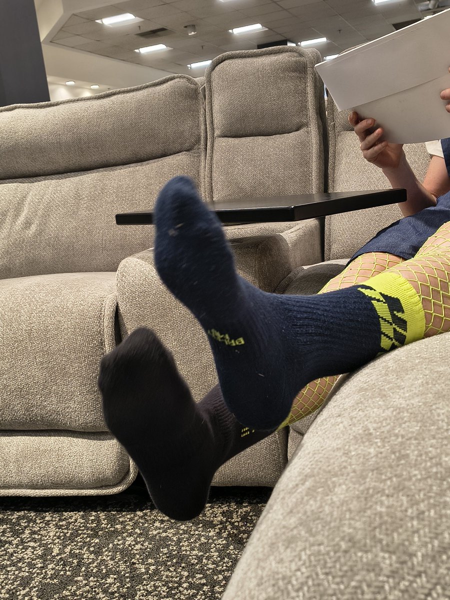 derbysox's tweet photo. Me and Patrick like to sit on couches in the mall. He rubs my feet and takes pictures of them even though he says he doesn't even like feet. https://t.co/rYgX2h013h