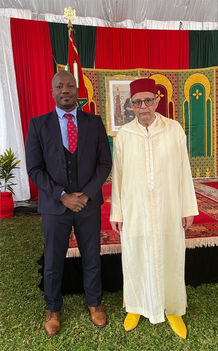 KWALANDA's tweet photo. I was honored to join Morocco Ambassador to Kenya, H.E. Abderrazzak Laassel, the Guest of Honor, other distinguished ambassadors, High Commissioners, on the occasion of the 27th anniversary of His Majesty King Mohammed VI accession to the throne on Thursday. @MoroccoInKEN https://t.co/ti18k4iTVE