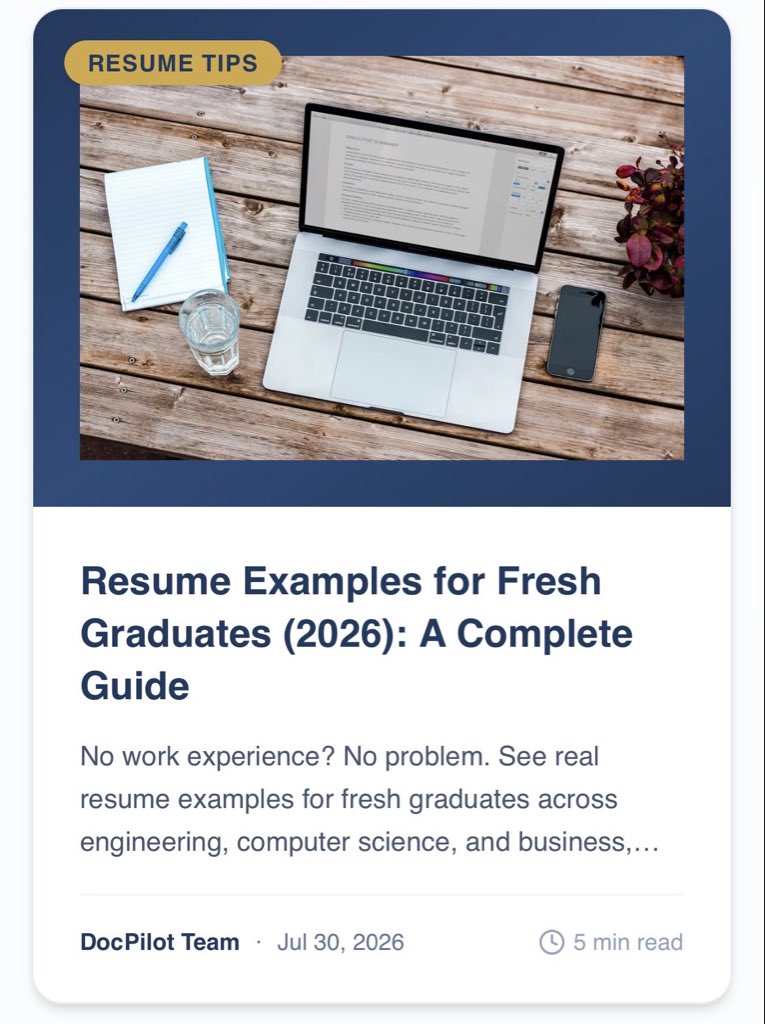 cdt_tech's tweet photo. Resume Examples for Fresh Graduates (2026): A Complete Guide https://t.co/OdFcCiOAb8 https://t.co/H1LGvimNQL