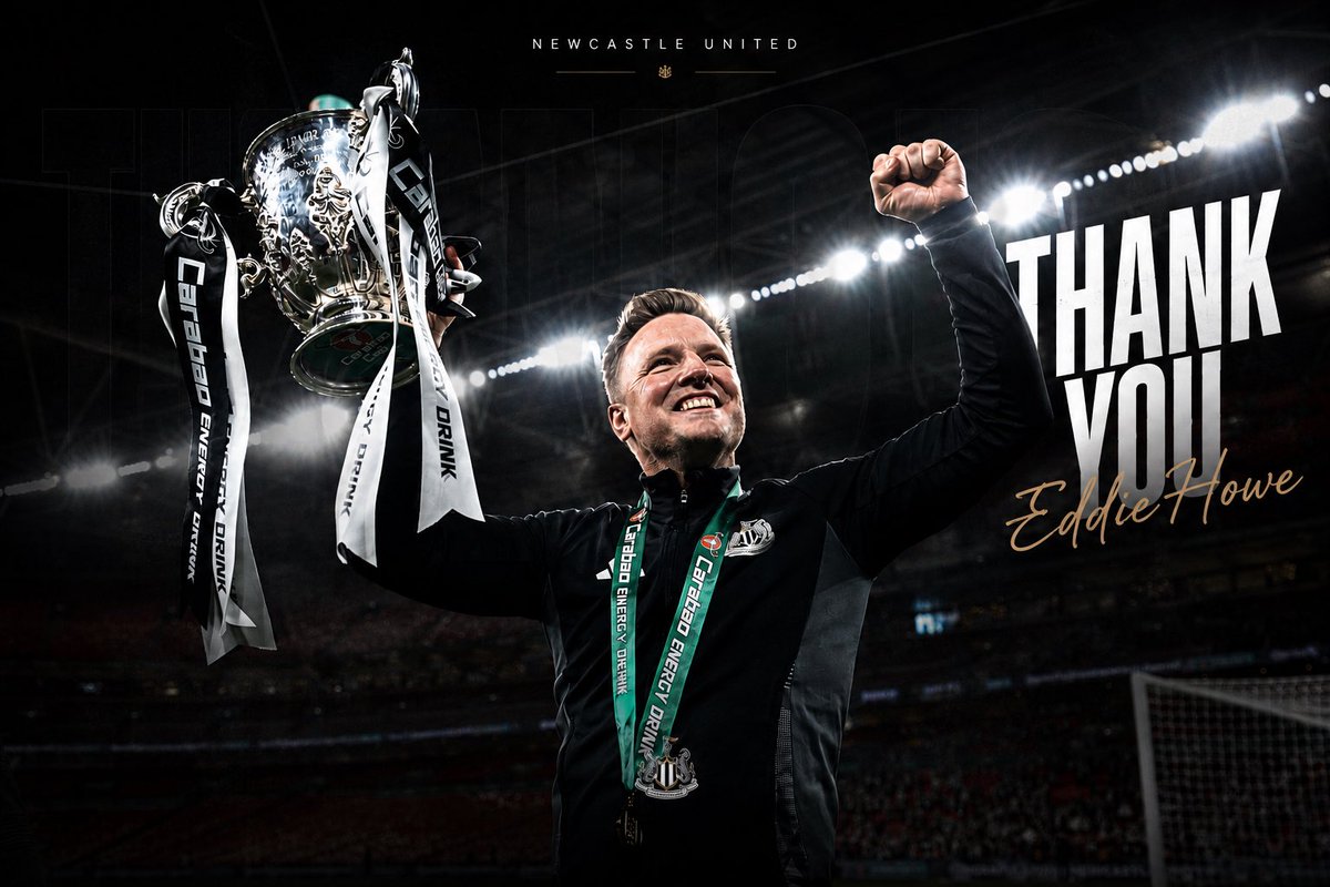 NUFC_HQ's tweet photo. Thank you, Eddie Howe.

When you walked through the door, Newcastle United fractured from top to bottom and staring relegation in the face in a position no club had survived from. Nobody expected what was about to happen.

You didn’t just save us. You completely transformed our football club.

You gave us our identity back.

You rebuilt the culture, raised the standards, united the dressing room, protected your players through constant noise and always represented Newcastle with nothing but class, humility and dignity.

You made people proud to support this club again. You knew what it meant for the city. 

You knew what it meant to be the manager of Newcastle United Football Club. 

Two Champions League qualifications.

Two cup finals.

A first major domestic trophy in 70 years.

Countless unforgettable nights at St James’ Park.

You turned dreams that felt impossible into reality.

You didn’t inherit a world-class squad. You developed one.

Joelinton became unrecognisable.

Schar, Murphy, Longstaff, Burn and countless others played the best football of their careers under you.

Bruno, Isak, Tonali, Gordon and so many more bought into your vision because of the environment you created.

But there were setbacks too.

Injuries. PSR. Transfer restrictions. Criticism. Pressure.

You never looked for excuses. You protected the club, took responsibility and kept everyone pulling in the same direction.

That’s what leaders do.

For me, you’re the best English manager in football and the best Newcastle manager of my lifetime. Certainly on the pedestal of Kevin Keegan and Sir Bobby Robson.

You gave an entire generation memories they’ll tell their children about.

The day at Wembley will live with me forever.

Enjoy a well-earned break, Eddie.

I sincerely hope the next time we see you in management it’s in the England dugout but whoever gets you next will be incredibly lucky.

Thank you for everything. You’ll always have a home in Newcastle.

#NUFC 🖤🤍