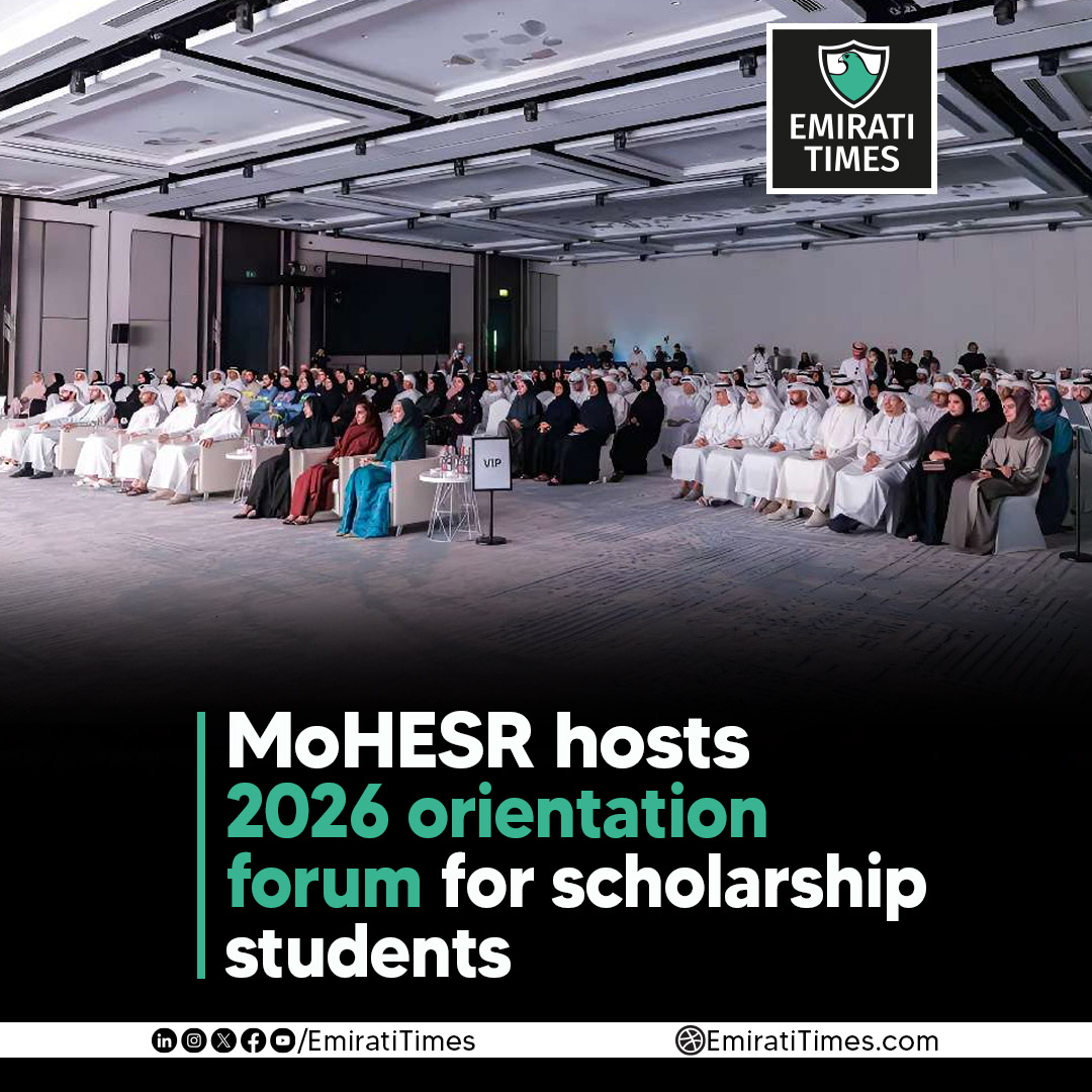 EmiratiTimes's tweet photo. Ministry of Higher Education and Scientific Research (MoHESR) has organized the 2026 Orientation Forum for Newly Awarded Scholarship Students.
https://t.co/zJvwzpoVgR
#EmiratiTimes #UAEEducation #ScholarshipProgram #StudentDevelopment #GlobalLearning #FutureLeaders
@mohesruae https://t.co/QWRN0gwfMK