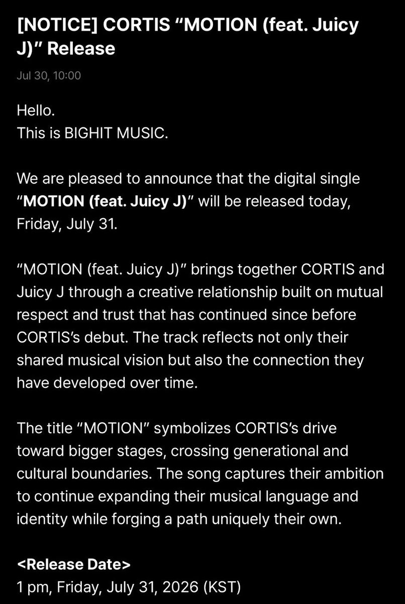 coertis_'s tweet photo. BESOK CORTIS BAKAL RELEASE DIGITAL SINGLE YANG BERJUDUL “MOTION (Feat Juicy J)” DI JAM 11 SIANG😭😭😭

judul “MOTION” melambangkan CORTIS menuju panggung yang lebih besar, melintasi batas generasi dan budaya.

WOWWWW JUJUR DAR DER DOR BGT😭😭😭😭👏🏻 https://t.co/CgD1z96346