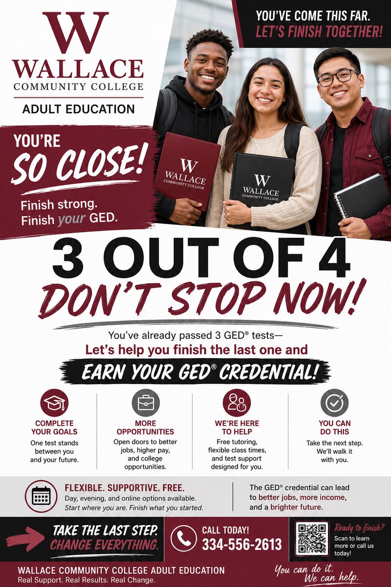 WCCAdultEd's tweet photo. Come and finish what you’ve started. https://t.co/oOxNpB7r81