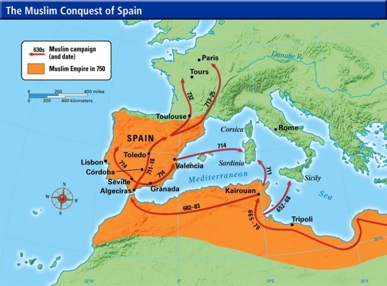 civorep's tweet photo. They labelled this map 'The Muslim Conquest of Spain in 750 A.D.'

Sadly, you can use this map today &amp; just change the year to 2026.

Spain has fallen. Europe has fallen. It's fallen because nobody has the balls to stand up against the Globalist agenda.

Europe is being conquered https://t.co/kkV11KZl0T