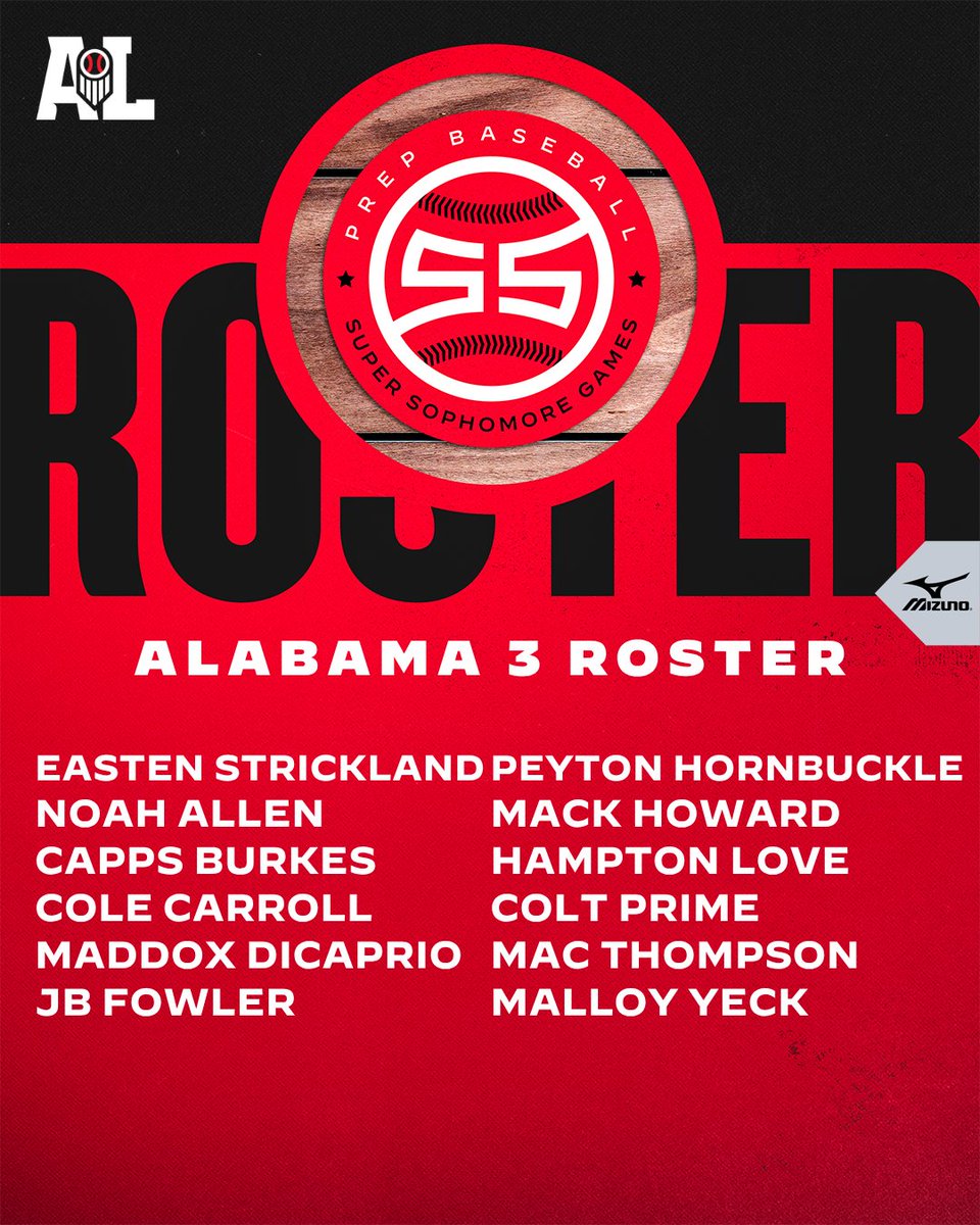 PrepBaseballAL's tweet photo. #𝐒𝐄𝐒𝐒𝐆𝟐𝟔: 𝐓𝐞𝐚𝐦 𝐀𝐥𝐚𝐛𝐚𝐦𝐚 𝟑 ⭐ 

Introducing Team Alabama 3 for the 2026 Southeast Super Sophomore Games.

Meet Team Alabama 3 as they prepare to compete against the Southeast's top 2029 talent this weekend at LakePoint.

#SESSG26 || @PrepBaseball https://t.co/b3wVA5bKc1