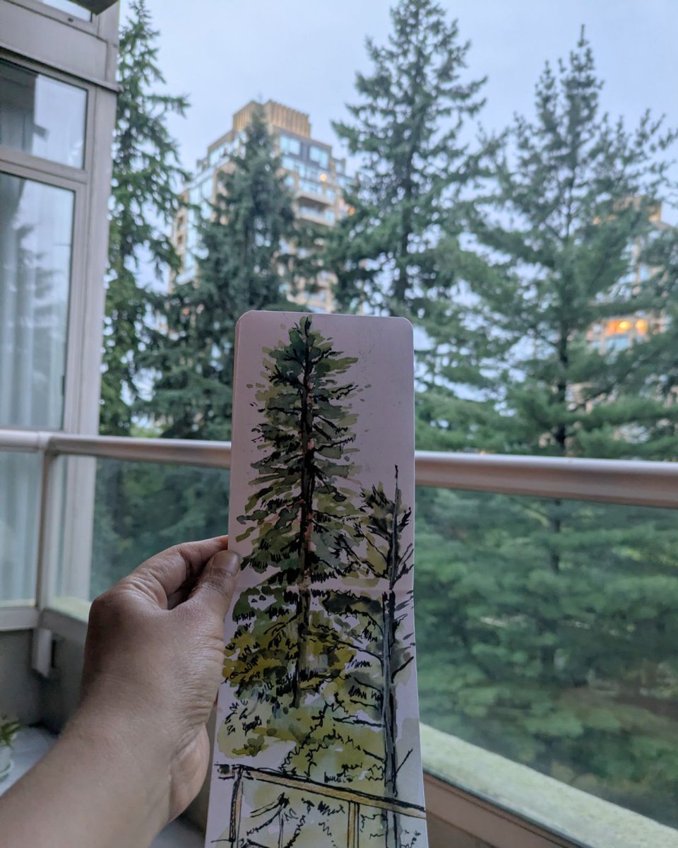 devinakirloskar's tweet photo. Trees from my balcony again...
#urbansketchers https://t.co/Kv8YvHeE5k