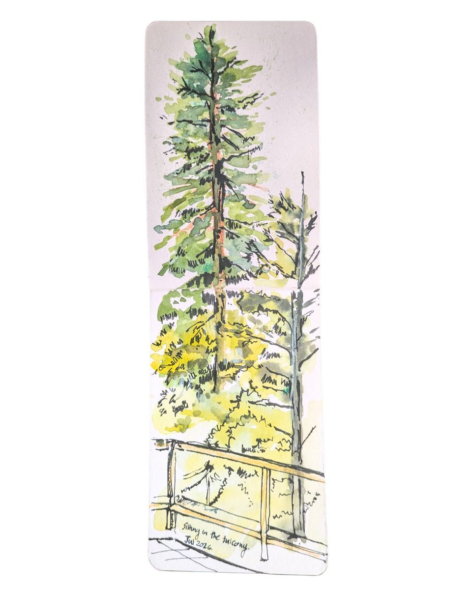 devinakirloskar's tweet photo. Trees from my balcony again...
#urbansketchers https://t.co/Kv8YvHeE5k