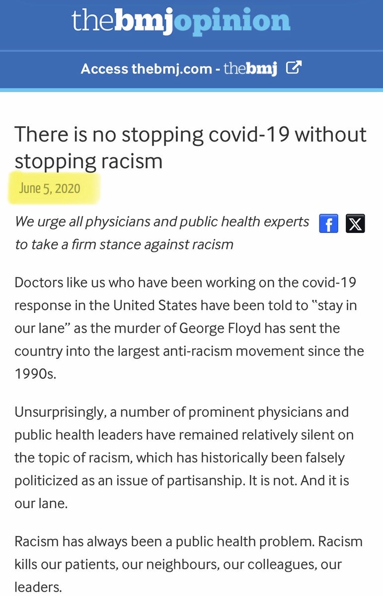 MsMelChen's tweet photo. Never allow them to invert reality and cast YOU as the enemy of science given that they peddled this nonsense.

This was printed in the BMJ - the British Medical Journal - under the same banner that actual peer-reviewed scientific research is published under. 

Countless other medical institutions and professionals likewise joined in this reputational seppuku.

The only way the scientific establishment can even begin to regain its credibility again, is to start with accountability.