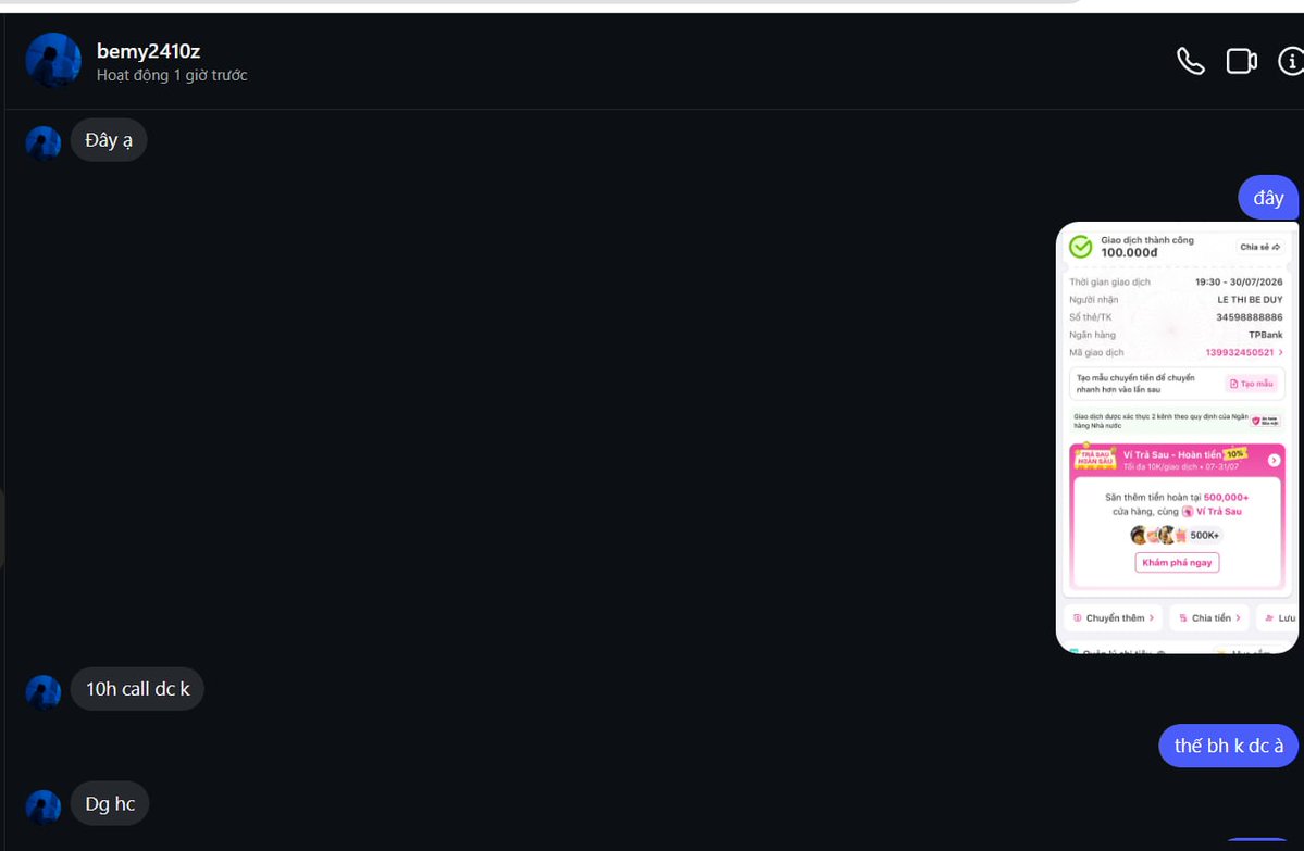FnZeo1's tweet photo. scam nhá ae né vội https://t.co/3oCArXpiKi