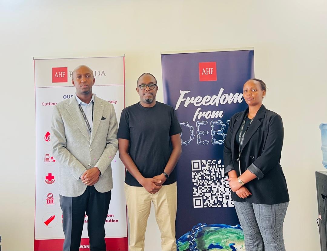 ahfrwanda's tweet photo. AHF Rwanda met with Dr. Parfait Uwaliraye, Health Financing Lead (Francophone Region) at Financing Alliance for Health, to discuss the #FreedomFromDebt initiative and explore approaches to sustainable health financing. @FinancingAllian @ahfafrica @uwaliraye #SustainableFinancing https://t.co/ZFSYkrssPW