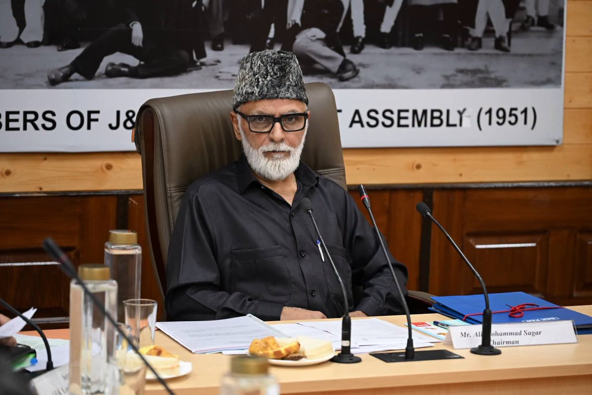 JKNC_'s tweet photo. General Secretary JKNC/MLA Khanyar and Chairman Committee on Government Assurances @AliMSagar_ today Chaired the meeting of the Committee on Govt. Assurances at Assembly Complex Srinagar and examined the Action Taken Reports (ATR) on the Assurances pertaining to the Mining Deptt. and the Information Deptt.