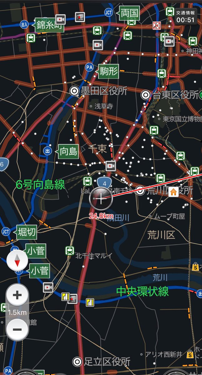 baken456's tweet photo. ナビタイムの画面の白い点々は何か分かりますか？ https://t.co/qdfF2tiLlv