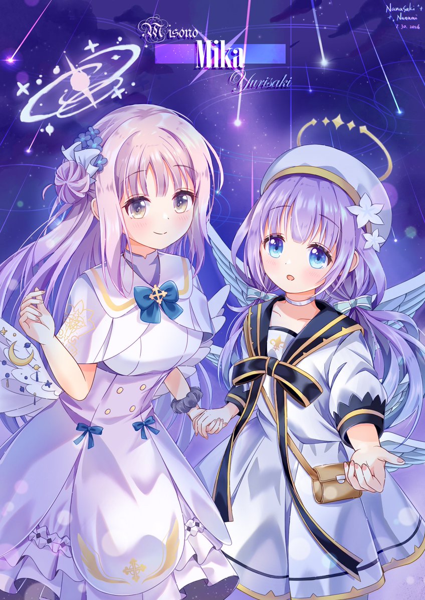 NanasakiNanami's tweet photo. 𝔐𝔦𝔰𝔬𝔫𝔬
　　－　𝐌𝐢𝐤𝐚　－
　　　　　　　𝒴𝓊𝓇𝒾𝓈𝒶𝓀𝒾

 聖園ミカ × 百合咲ミカ を描いた！

#ブルアカ #聖園ミカ
#maimai_art #百合咲ミカ https://t.co/1qMxEsLf2Q