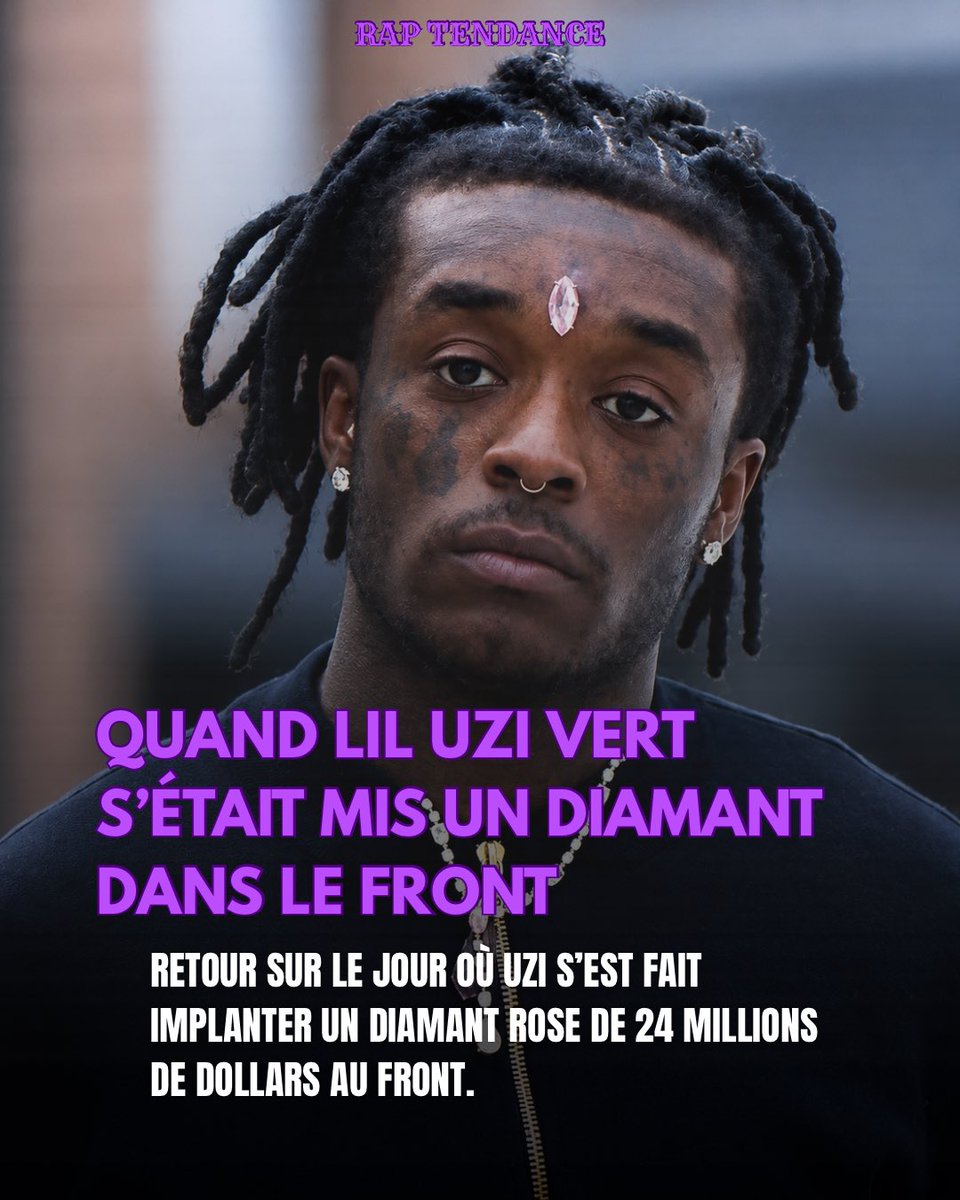 raptendance_'s tweet photo. Petit throwback sur l’un des gestes les plus marquants d’Uzi : cet implant de diamant rose posé directement sur son front, un choix qui avait fait sensation à l’époque et reste gravé dans les mémoires.

#liluziverr #throwback #raptendance https://t.co/6ybVTS908Y
