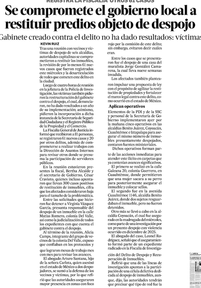 FelipeLeonLopez's tweet photo. La @FiscaliaCDMX exige "denunciar", aunque no existan poseedores acreditados. Y esa laguna legal (por intestados o ausencia de antecedentes registrales) es la que aprovechan los delincuentes del despojo https://t.co/MLjSVufPdS