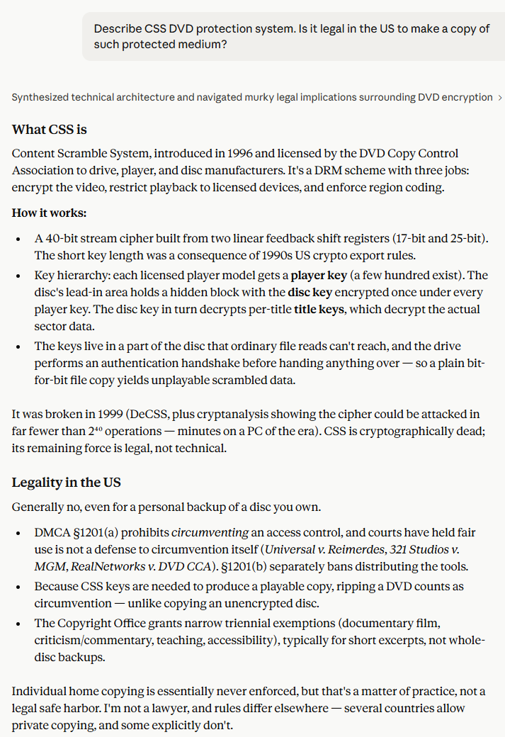 DetektivTomy's tweet photo. @MrReitz @BojackBujin @kataikou @OrevaZSN Claude Opus 5 about  CSS DVD protection system https://t.co/UB4mnmLxqk