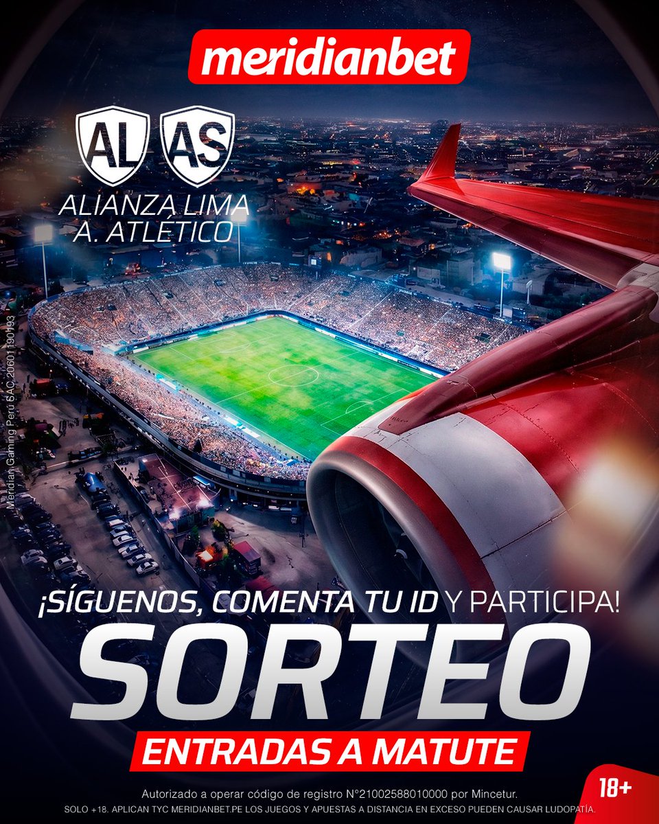 MeridianbetPE's tweet photo. ¡SORTEO BLANQUIAZUL!💙🎁  
¿𝐐𝐮𝐢𝐞𝐫𝐞𝐬 𝐮𝐧𝐚 𝐞𝐧𝐭𝐫𝐚𝐝𝐚 𝐩𝐚𝐫𝐚 𝐀𝐥𝐢𝐚𝐧𝐳𝐚 𝐋𝐢𝐦𝐚 𝐯𝐬 𝐀. 𝐀𝐭𝐥𝐞́𝐭𝐢𝐜𝐨?

Participar es fácil:   
✅ Síguenos en X.
✅ Comenta este post y etiqueta a un pata.
✅ RT a la publicación.

📅Sorteo: Sábado 01 Agosto  

Aplican TyC. https://t.co/pkuXBsN3nm