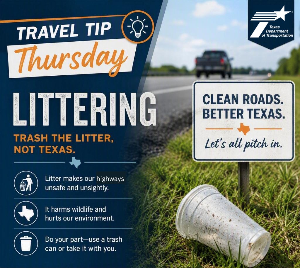 TxDOTDallas's tweet photo. The best part of summer road trips? THE SNACKS!
However, do your part to make sure those wrappers and cups stay in the car until you make a pit stop and find a trash can. Do your part to keep Texas highways safe and litter free! #TxDOTTravelTip https://t.co/W6RBonZrmb
