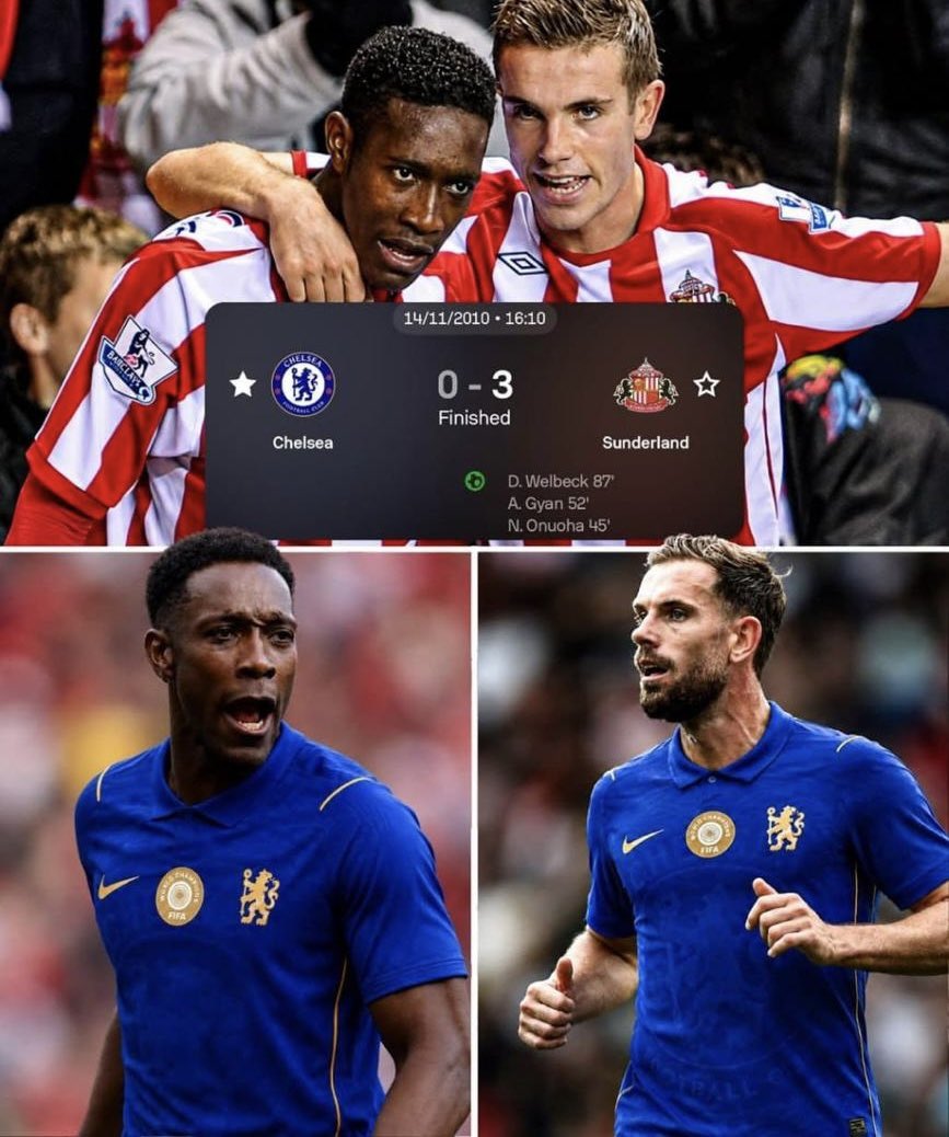 Cent_4kt's tweet photo. In 2010, Jordan Henderson and Danny Welbeck came to Stamford Bridge with Sunderland and beat Chelsea 3-0.

Fast forward 16 years, they’ve both had great careers at numerous different clubs but now they join the biggest of them all, Chelsea Football Club, The World Champions. https://t.co/OAg4Hlkw8C