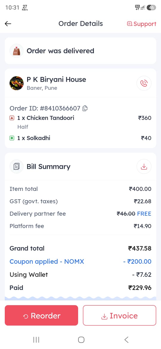 Djharsh2001's tweet photo. Dear @zomatocare,
Today I learned a new math formula:
₹30 MRP + Zomato = ₹40.
Apparently, MRP now stands for "Maybe Retail Price." 😄
Invoice: Z27MHOT062816391 A sealed Solkadhi bottle with a printed MRP of ₹30 was charged at ₹40.
If MRP is optional, kindly let everyone know https://t.co/Oz0hUNfGWB